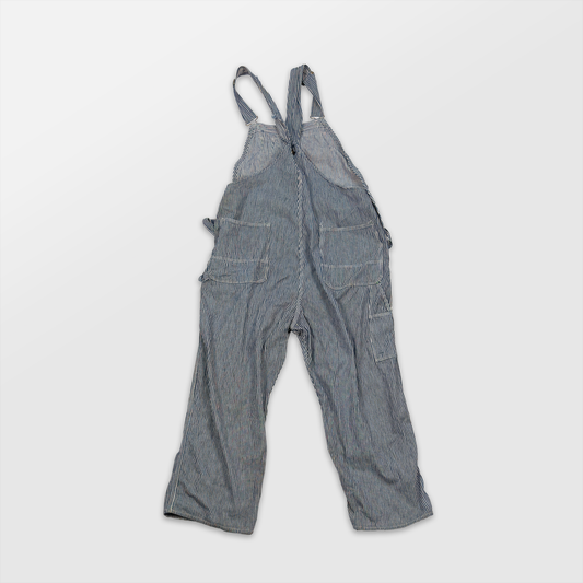 Sanforized Striped Bib Overalls w/ Built-In Nail Pouch
