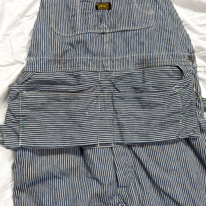 Sanforized Striped Bib Overalls w/ Built-In Nail Pouch