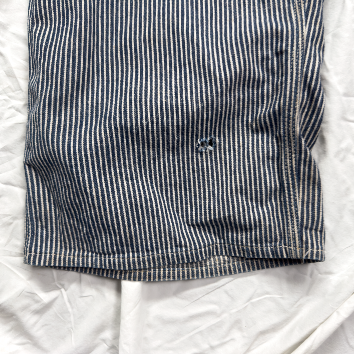 Sanforized Striped Bib Overalls w/ Built-In Nail Pouch