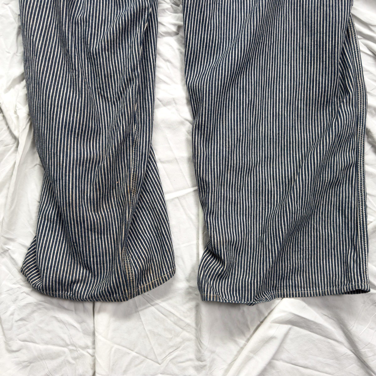Sanforized Striped Bib Overalls w/ Built-In Nail Pouch