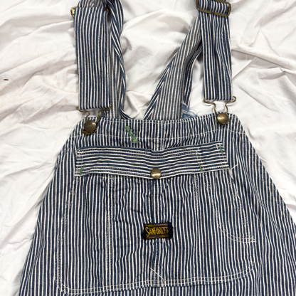 Sanforized Striped Bib Overalls w/ Built-In Nail Pouch